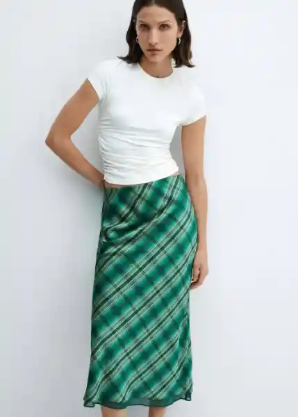 Falda Scot Verde Talla XS Mujer Mango