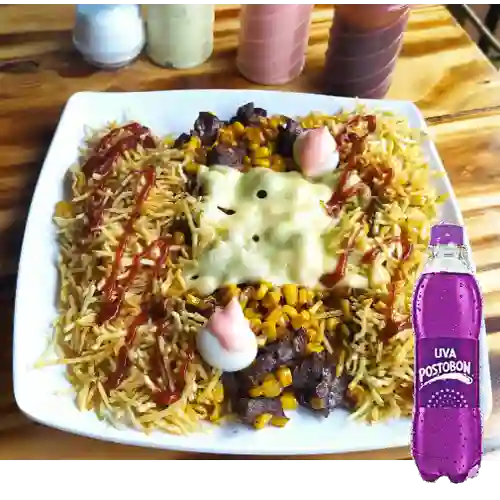 Combo Mazorcada de Carne + Uva Postobon 250 ml