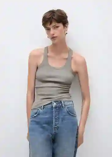 Top Riri Gris Talla M Mujer Mango