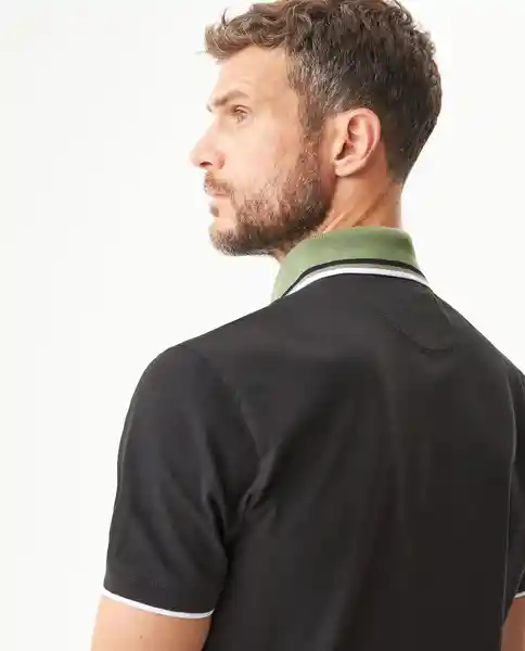 Camiseta Contrast Polo Neck Negro Sombrio T S Chevignon