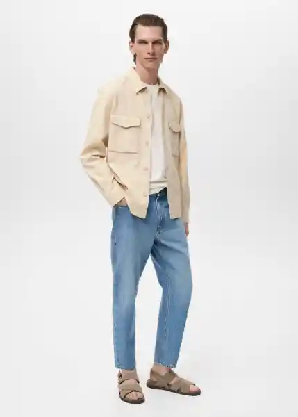 Chaqueta Alicudi2 Beige Talla L Hombre Mango