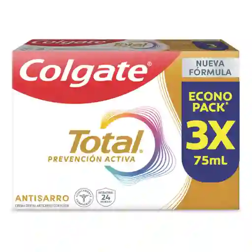 Crema Dental Colgate Total 12 Anti Sarro 75 mL x 3