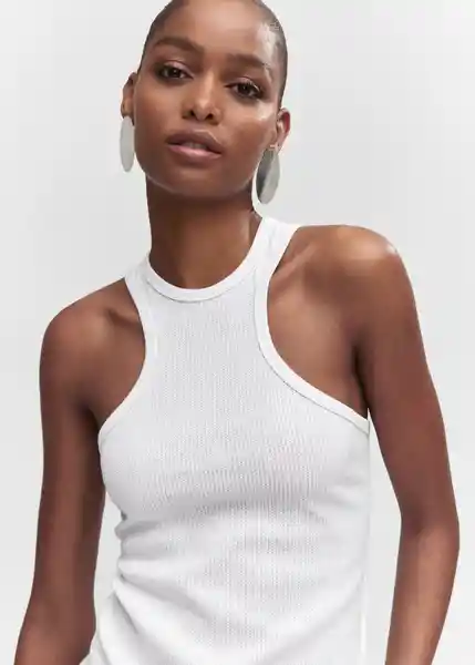 Top Comte Blanco Talla L Mujer Mango