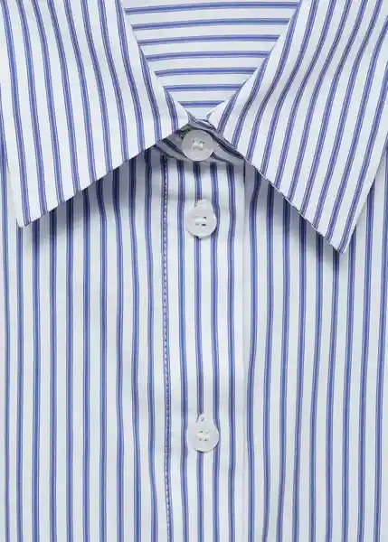 Camisa Rua Azul Talla M Mujer Mango