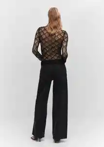 Camiseta Saona Negro Talla L Mujer Mango