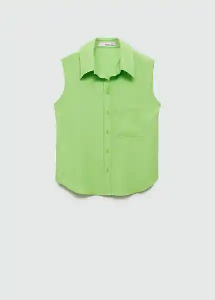 Camisa Lim Verde Talla L Mujer Mango