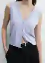 Chaleco Luka Celeste Talla S Mujer Mango