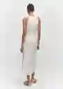 Vestido Amalfi Off White Talla L Mujer Mango