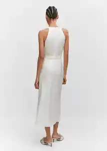 Vestido Amalfi Off White Talla L Mujer Mango