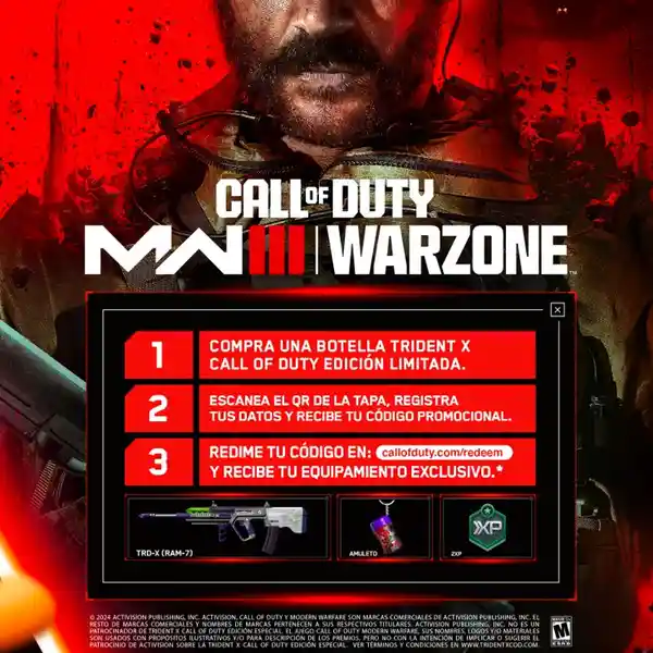 Trident Goma de Mascar Call Of Duty  Sin Azúcar