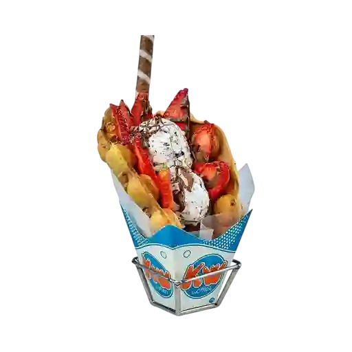 Waffle Combinación de Choco Fresas