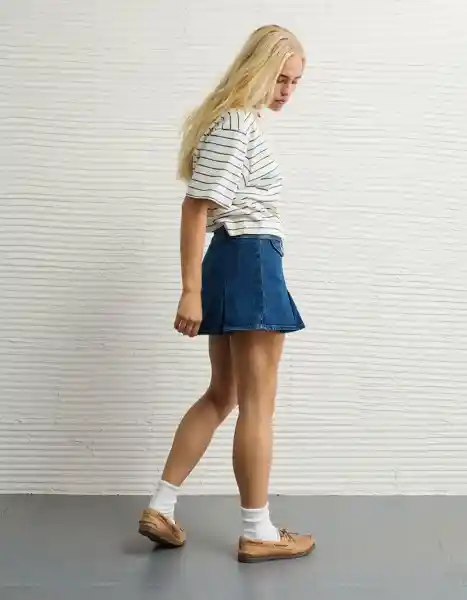 Falda Mujer Azul Talla 4 5190540 American Eagle