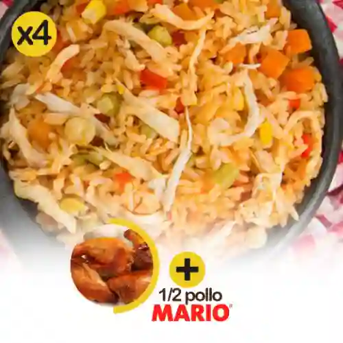 Combo Arroz con Pollo + 1/2 Pollo Asado