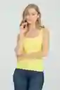 Top Basic Color Amarillo Brillante Talla S Ragged