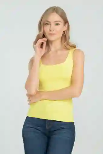 Top Basic Color Amarillo Brillante Talla S Ragged