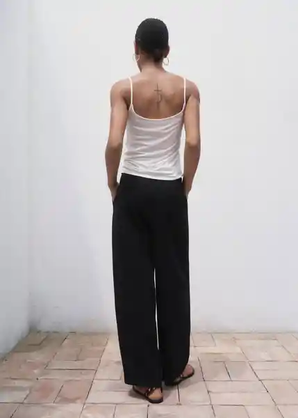 Pantalón Julia Negro Talla 44 Mujer Mango