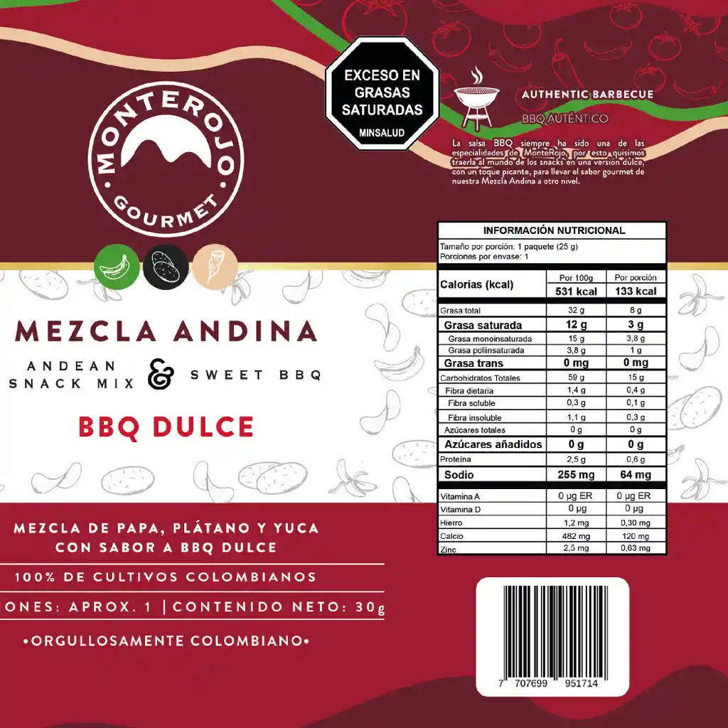 Mezcla Andina BBQ Dulce 30gr MonteRojo Gourmet