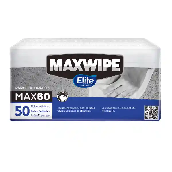 Paño Elite Maxwipe Doblado Max60 12x50 Blanco (1 Und)