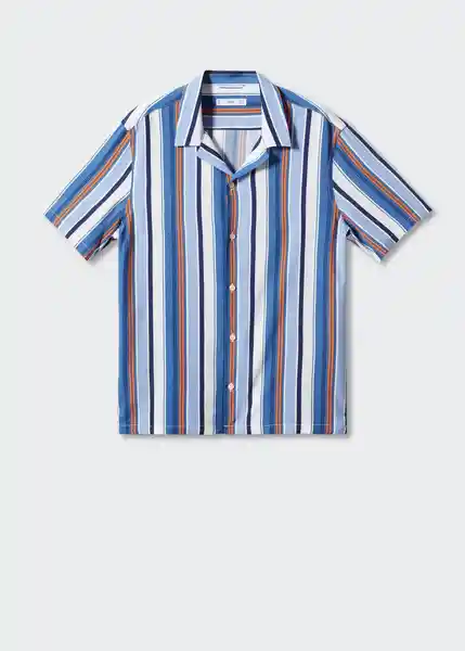 Camisa Begur Azul Talla M Hombre Mango