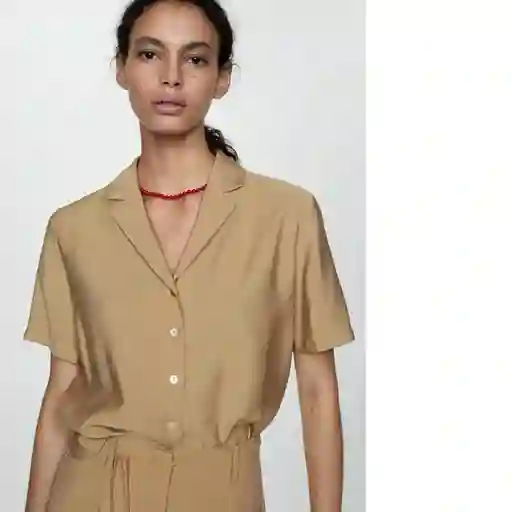 Camisa Bosco-h Camel Talla M Mujer Mango