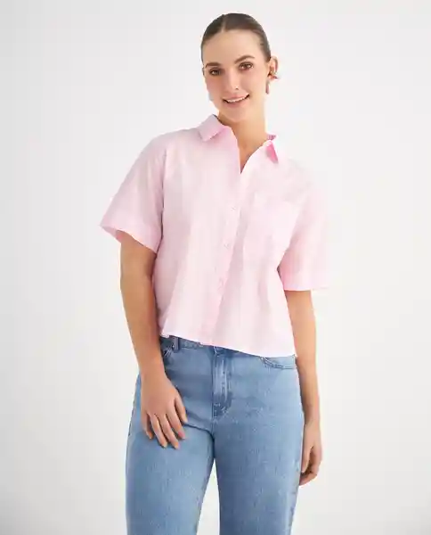 Camisa Rosa Magenta Medio Talla L 619F031 Esprit