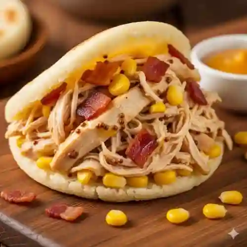 Arepa Pollito Miel Mostaza