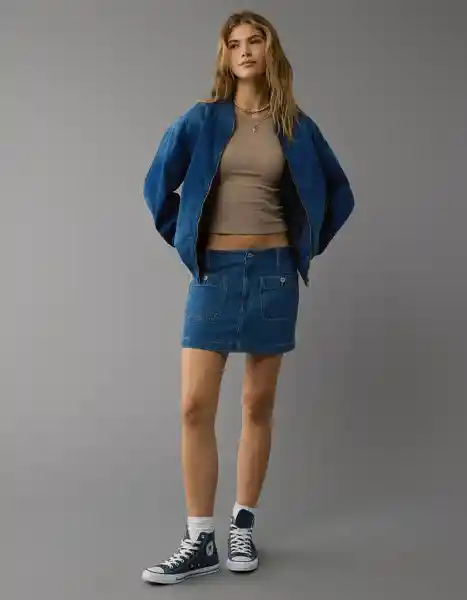 Falda Mujer Azul Talla 2 5101086 American Eagle
