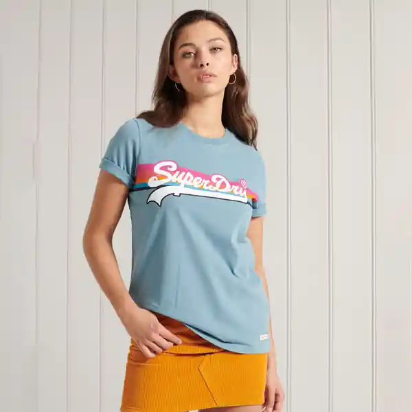 Superdry Camiseta vl Cali Tee 180 Celeste Talla M