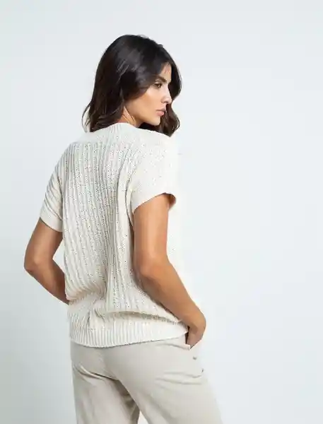 Blusa Tejido Mujer Crudo Creme Claro Talla XS/S 589E069 Naf Naf