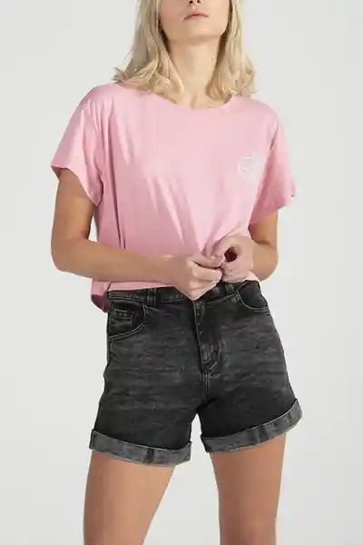 ONeill Camiseta Crop Top Mojave Wave Femenino Rosa Pink Talla S