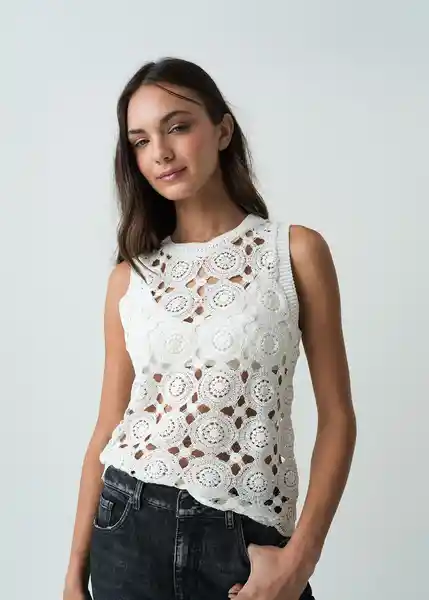 Saco Tejido Mujer Crudo Marfil Claro Talla M 582G088 Naf Naf
