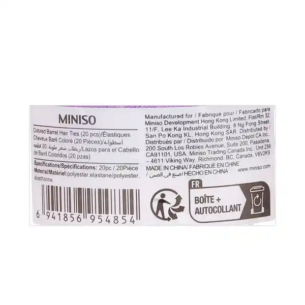 Pack Ligas Para Cabello Mix de Colores Miniso