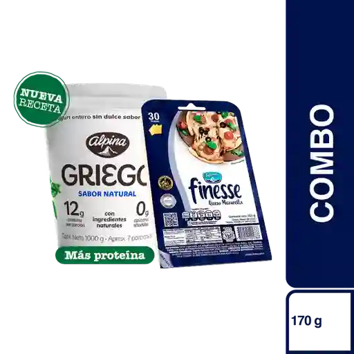 Combo Yogurt Griego Natural + Queso Mozarella Finesse