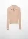 Saco Jersey Coletas Camel Talla 18 Mujer Mango