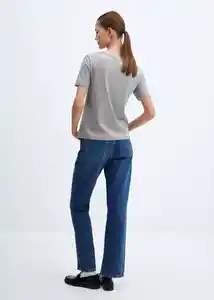 Camiseta Chalapi Gris Medio Vigoré Talla S Mujer Mango