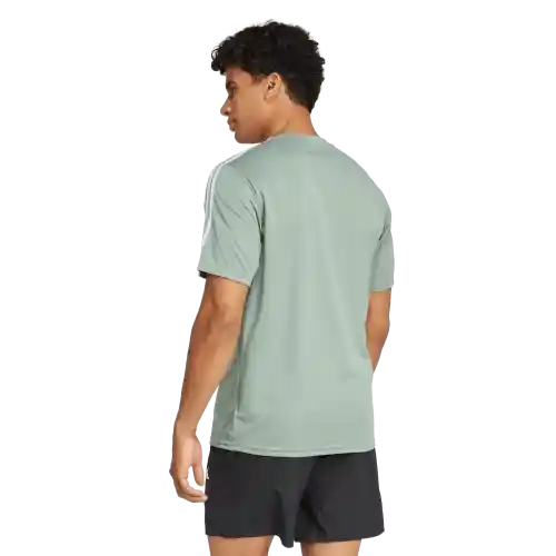 Adidas Camiseta Tr-Es Base 3S Manga Corta de Hombre Verde L