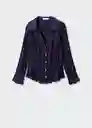 Camisa Bouquet Navy Talla S Mujer Mango