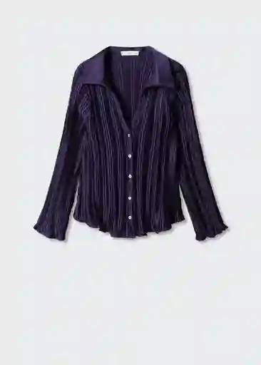 Camisa Bouquet Navy Talla S Mujer Mango