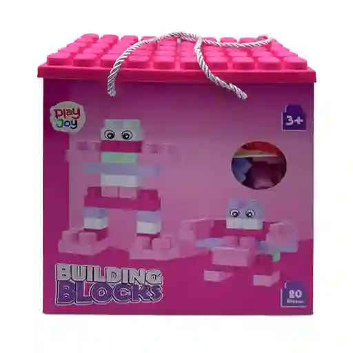 Play And Joy Set de Bloque Building Blocks Rosado