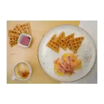 Waffle de Pandebono/pandeyuca con Huevos