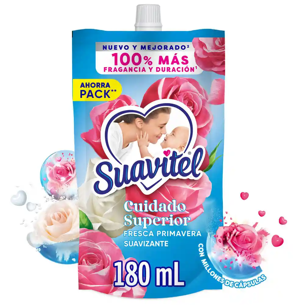 Suavizante Suavitel Cuidado Superior Fresca Primavera 180 ml