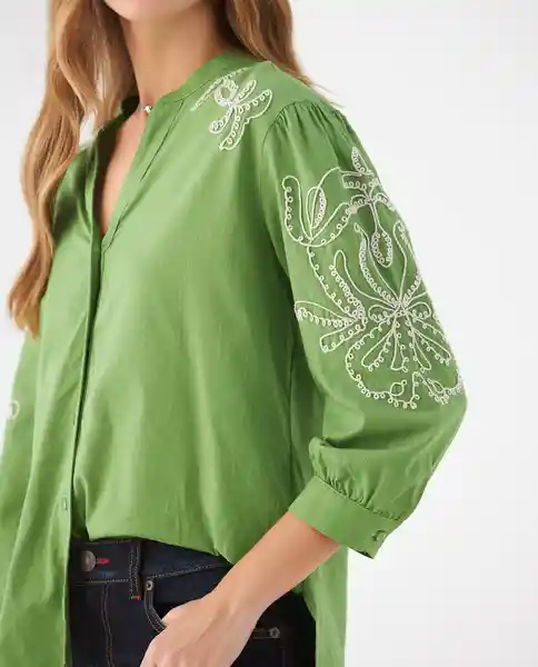 Camisa Verde Pesto Medio Talla XL 619F053 Esprit
