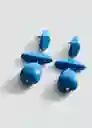 Pendientes Mabel Azul Talla 99 Mujer Mango