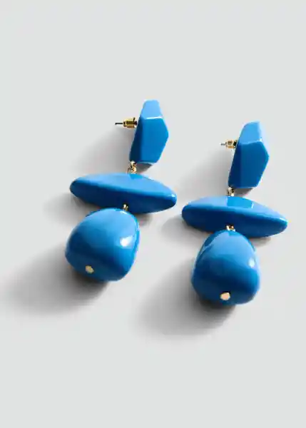 Pendientes Mabel Azul Talla 99 Mujer Mango