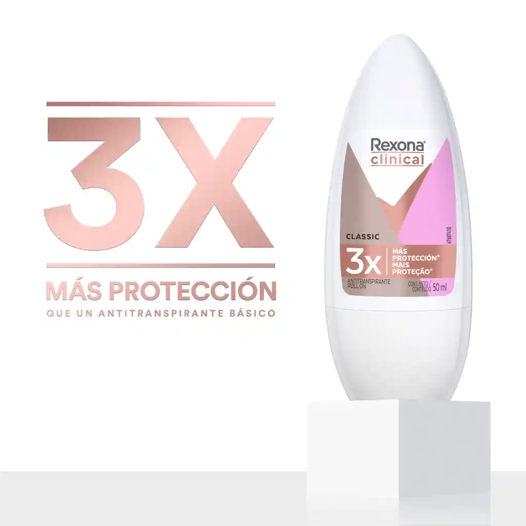 Desodorante Antitranspirante Rexona Roll on Mujer Clínical Expert 50 mL