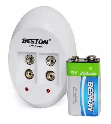 Beston C818 Cargador De Baterías/pilas 9v + 1x9v 250mah Blanco