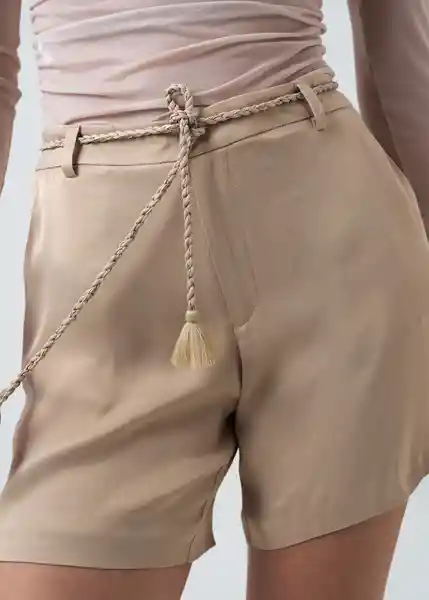 Short Signe Beige Escarcha Claro Talla 4 Mujer 553G337 Naf Naf