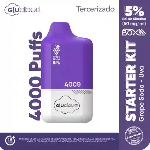 Combo Glucloud Starter Kit Grape Soda Pod Box / 4000 Puff