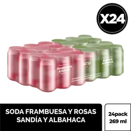 Hatsu Soda Sabor Frambuesas y Rosas en Lata