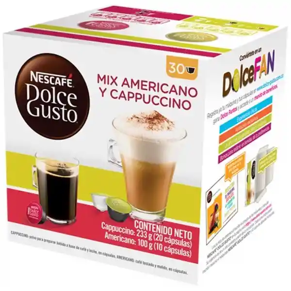 Nescafé Cápsulas Dolce Gusto Mix Americano y Cappuccino